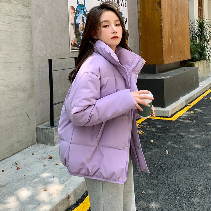 NEW 5 Color Women Warm Bubble Jacket Korean Quilted Bubble Coat Thicken Warm Y2k Loose Parkas Casual Overcoat Female Winter 2021