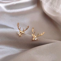oe 925 silver needle cute elk earrings korea new fashion creative christmas antler earrings wholesale
