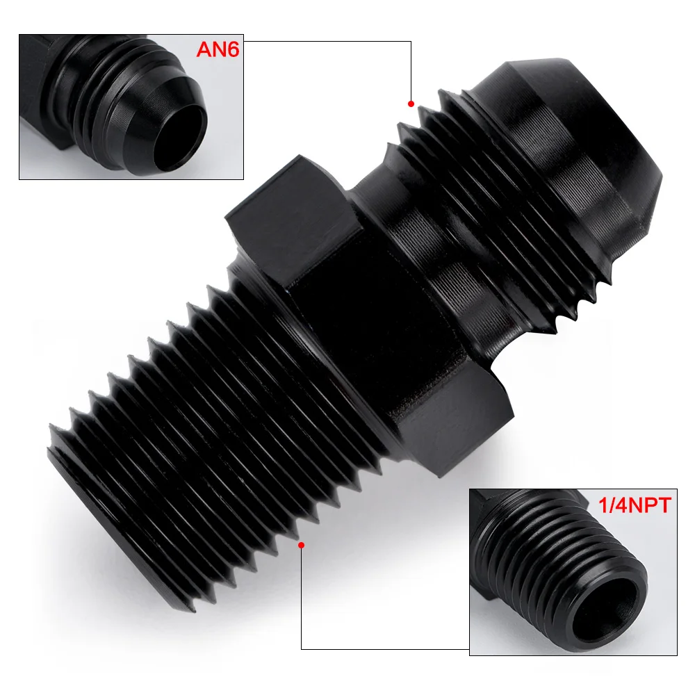 WLR RACING (AN6 NPT1/4) AN6 на 1/4 NPT прямой адаптер бликовая Установка Авто шланг фитинг
