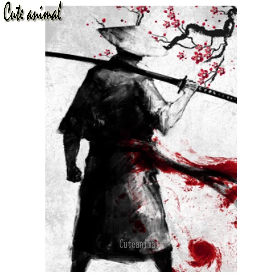 5D DIY алмазная живопись Набор для вышивки крестом Япония Самурай вишня цветение diy