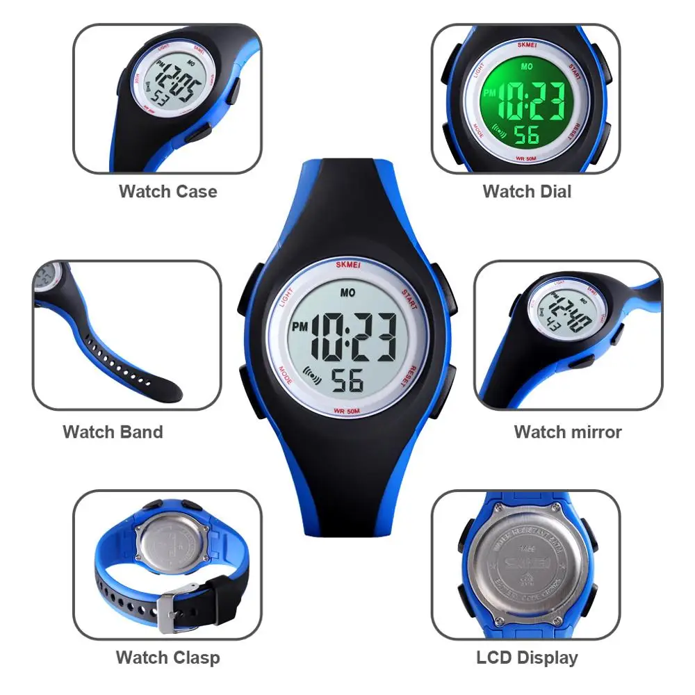 

SKMEI Sport Kids Watch Children Fashion More Colors Watch 5bar Waterproof Digital Luminous Display montre enfant Watches 1459