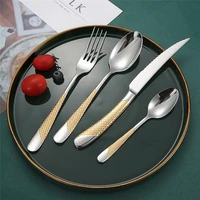 4 piece gold cutlery set gold cutlery spoon tableware forks knives stainless steel dinnerware set silverware kitchen bs50tz