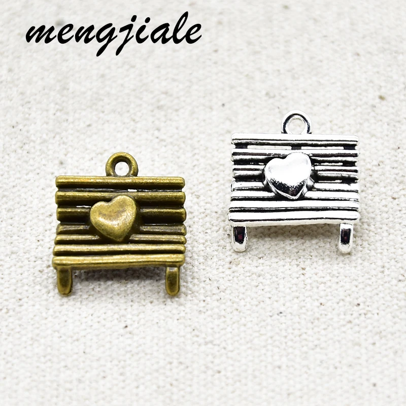 Charms Alloy Metal Love Heart Sofa Pendants For Jewelry Accessories Making Diy Handmade 21*19mm