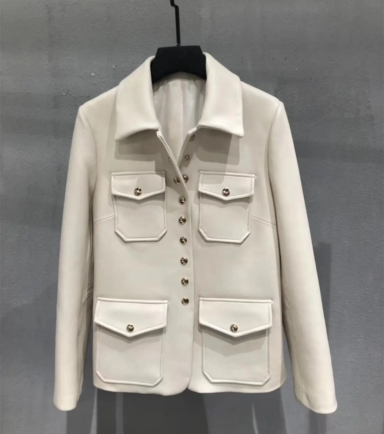 Новое Брендовое высококачественное кожаное пальто из органической кожи