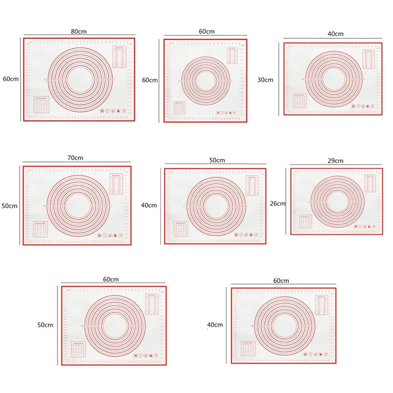 Silicone Baking Mat Pizza Dough Maker Pastry Cooking Tools Utensils Bakeware Kneading Accessories Lot Kitchen Gadgets | Дом и сад