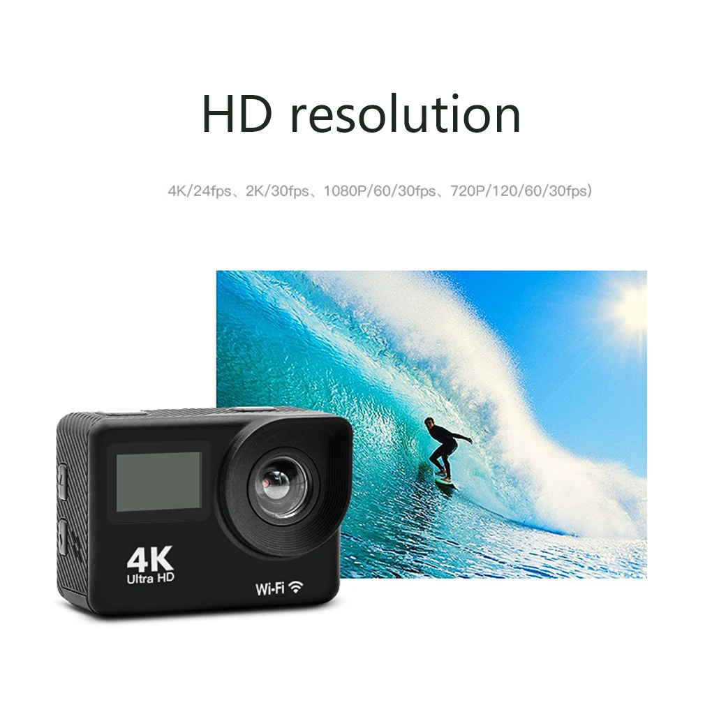 Продажа Экшн-камера 4K Full HD для активного отдыха, походов, спорта, DV, экран 2,0 дюйма, мини-камера для шлема, для плавания, водонепроницаемая Спортивная ...