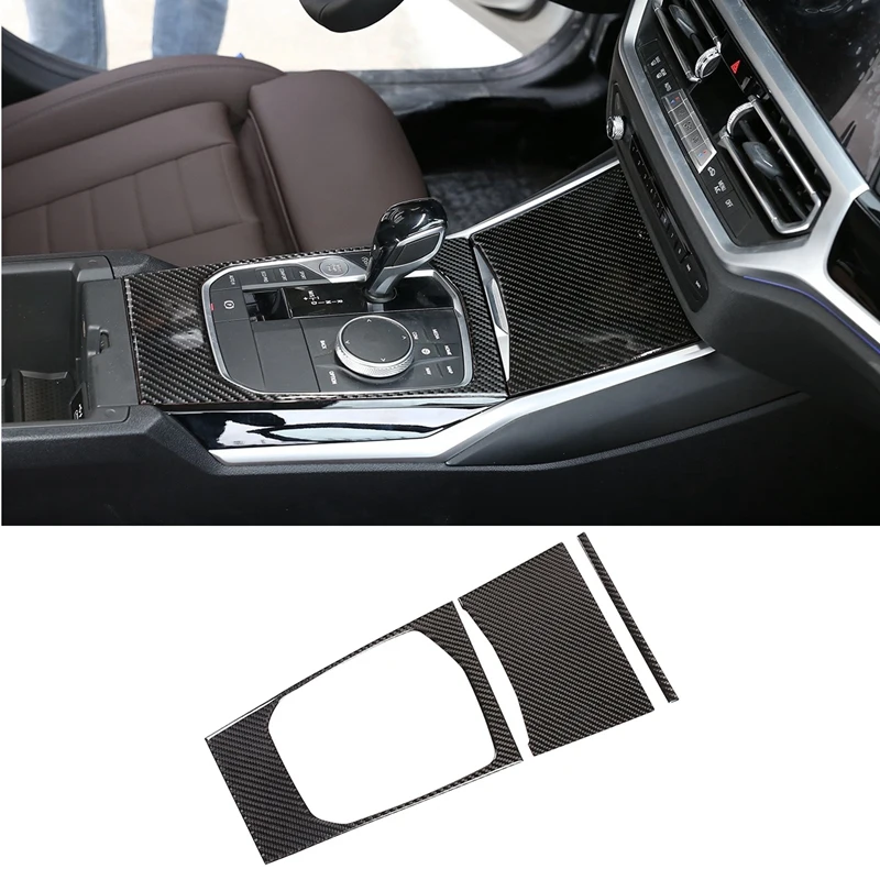 Для BMW 3 серии G20 G21 G28 2019 2020 углеродное волокно центральная консоль панельная
