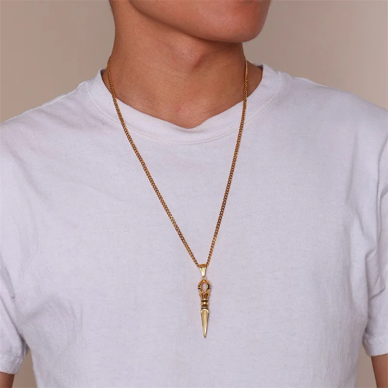 Буддийская Подвеска из нержавеющей стали с подвеской дьявола ожерелье Ваджра