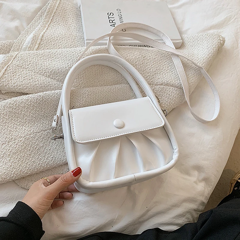 

Летняя женская маленькая сумка-мессенджер на плечо, Однотонный женский кошелек, сумочка, модная дизайнерская женская складная кожаная сумк...