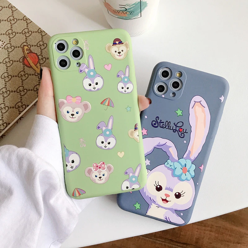 Чехол для телефона с мультяшным кроликом iPhone 11 Pro Max милый мягкий жидкий