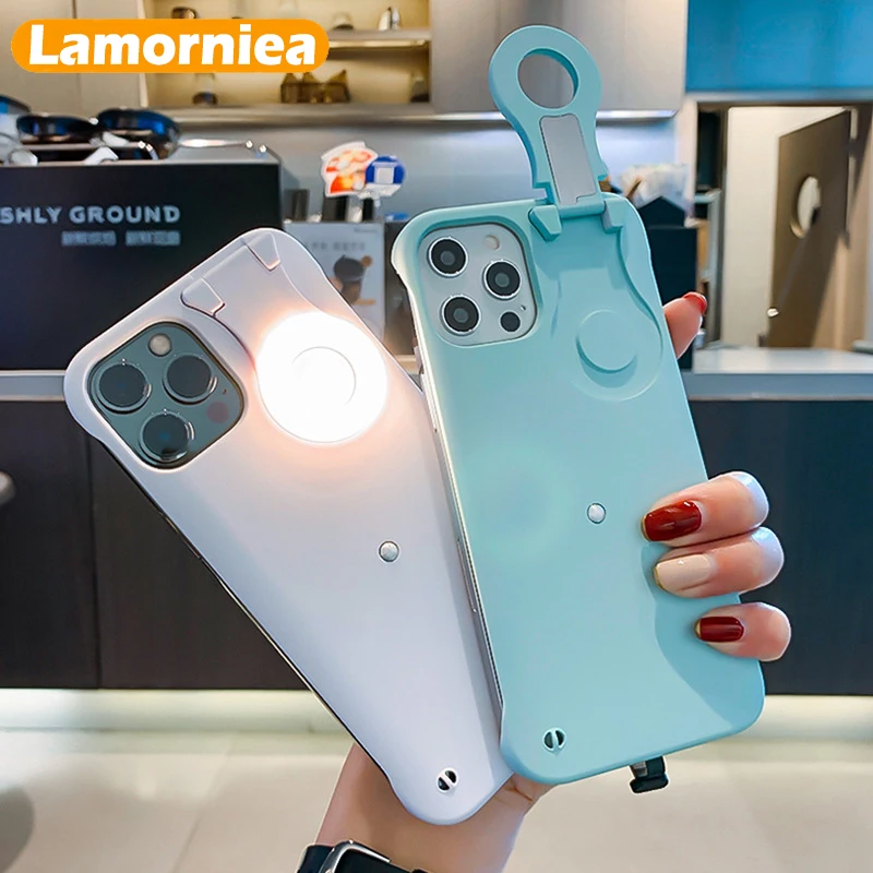 

Ring Light Selfie Case For iPhone 12 11 Pro Max 12Pro X XS Max 6 6S 7 8 Plus Luminous Circle LED Light Glow Cover Taking Photo
