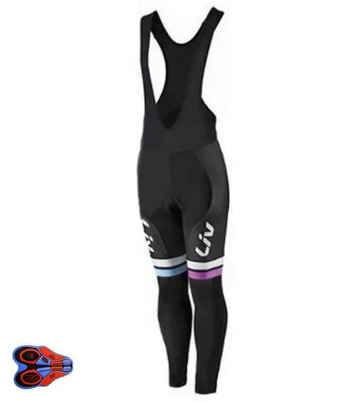 Женские велосипедные брюки LIV черные/красные с гелевыми вставками 9d длинные