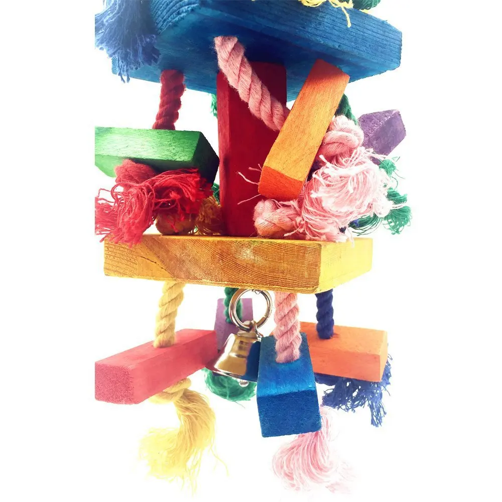 Большие цветные игрушки хлопковая веревка для птиц деревянные блоки грызущие