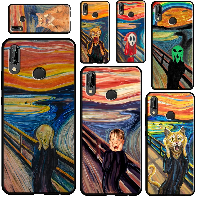 

The Scream Skrik Painting Funny Art For Huawei Nova 5T P Smart 2019 2021 P10 P20 P30 P40 Lite Pro Case For Honor 50 8X 9X 10i