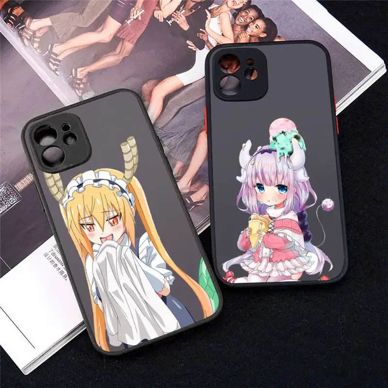 

Miss Kobayashi's Dragon Maid Phone Case For iPhone 12 11 Mini Pro XR XS Max 7 8 Plus X Matte transparent cover