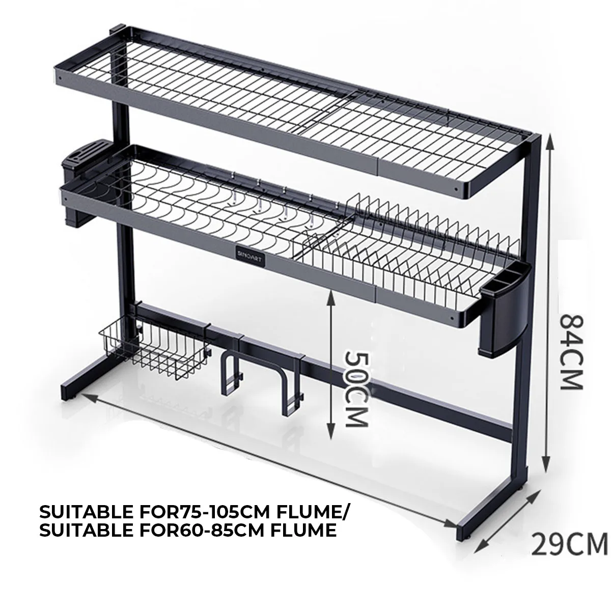 

Stainless Steel Kitchen Shelf Organizer Dishes Drying Rack Over Sink Drain Rack Kitchen Storage Countertop Utensils Holder