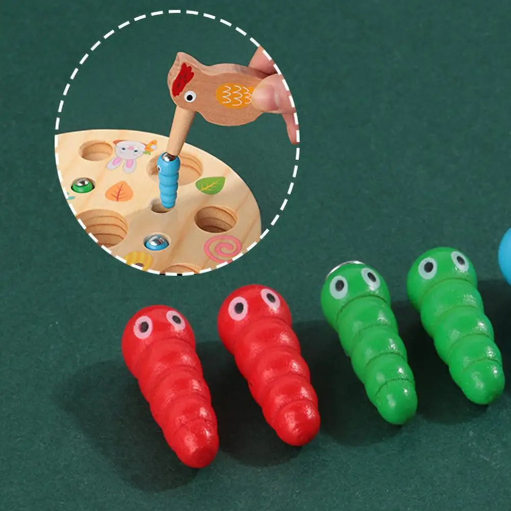 

Kids Magnetic Pull Mushroom Woodpecker Catch Worm Puzzle Game Early Education Toy Parent-child Interactive Children Gifts Toys