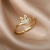 cute airplane rabbit owl rings for women the eye of evil ring zircon crystal engagement wedding rings vintage jewelry gift bague