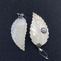 exquisite natural freshwater shell leaf shaped pendant fashion charm used to make diy handmade jewelry necklace bracelet 30x40mm