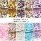 Пайетки Diy 3 мм, 4 мм, 5 мм, 6 мм, пайетки с покрытием AB, плоские и круглые пайетки для свадебных поделок, одежды, скрапбукинга, аксессуары