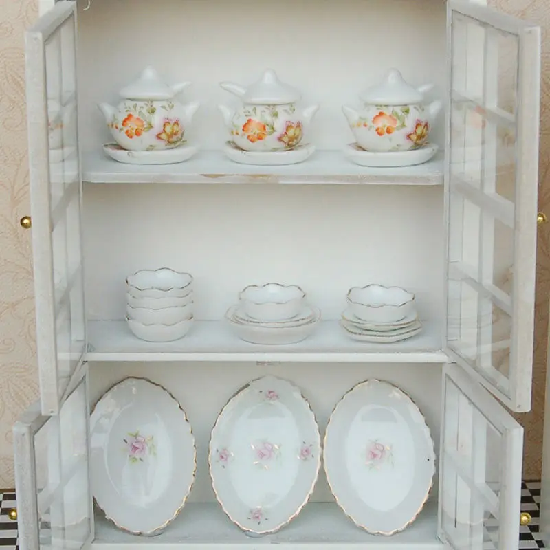 Миниатюрная мебель для кукольного домика ILAND 1:12 кухонная столовой полка витрины