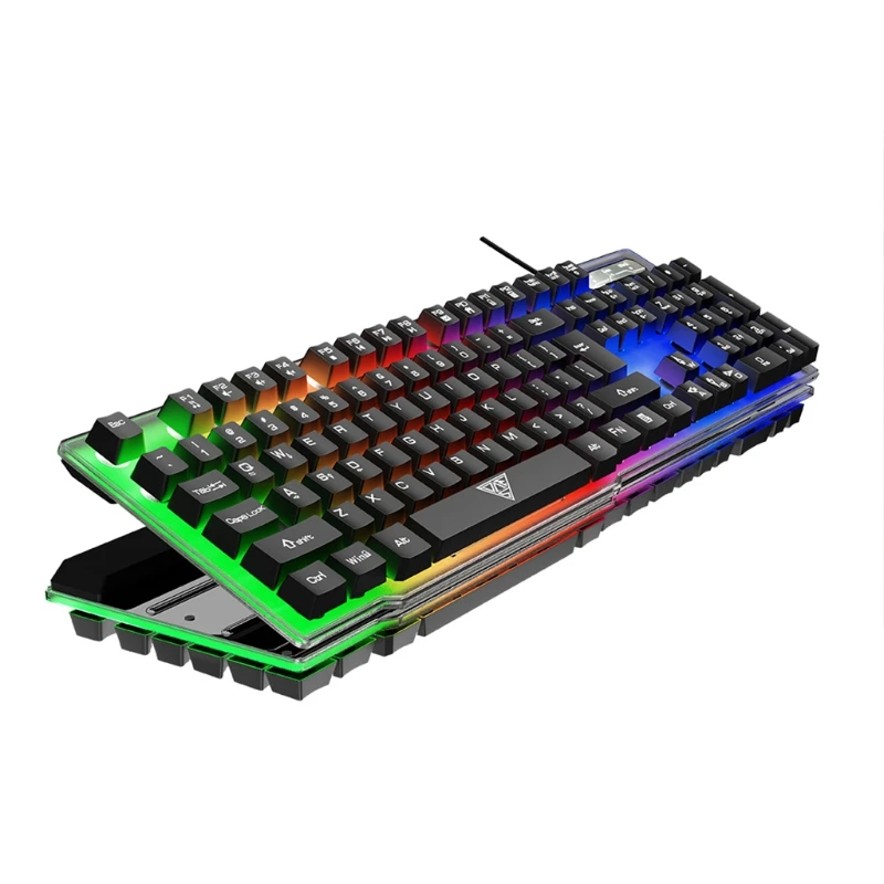

USB Wired Mechanical Gaming Keyboard with Chromatic Color Backlit for PC Gamers