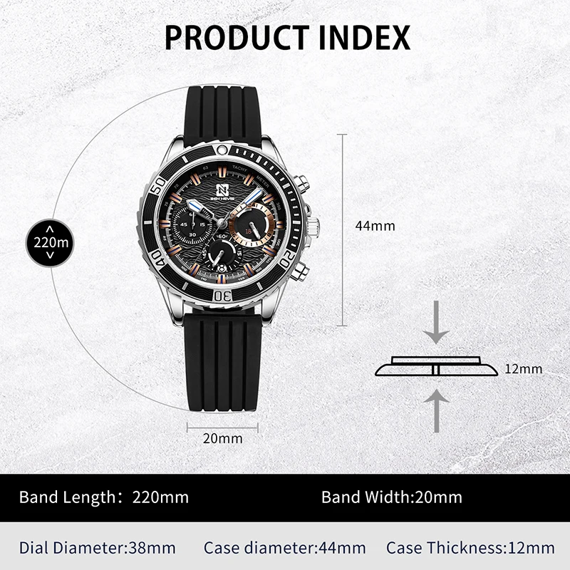 BENNEVIS Для мужчин s часы синий Водонепроницаемый Топ Роскошные Брендовые Часы с