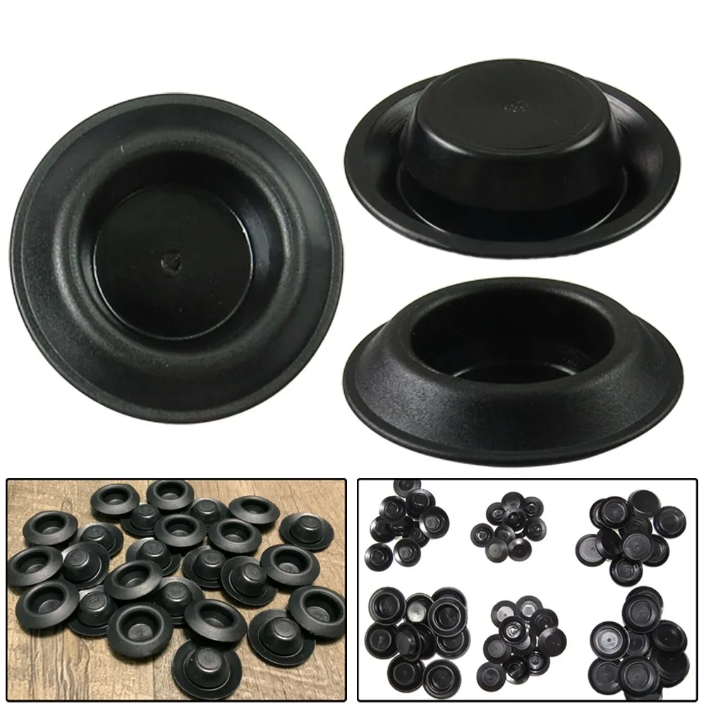 

60 Piece Flush Mount Black Plastic Hole Plug Assortment Auto Body Sheet Metal Auto Parts Elastic Fasteners