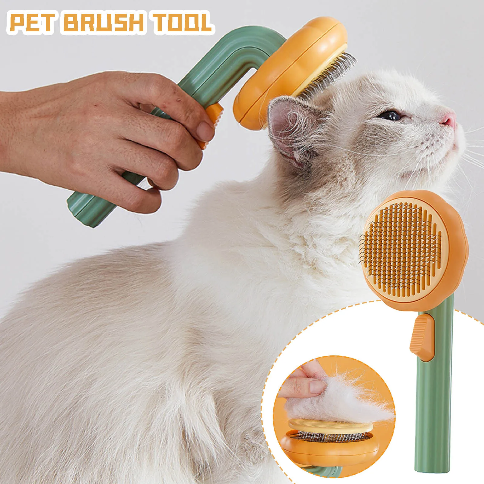

Cat Brush Dog Comb Hair Removes Pet Hair Comb For Cat Grooming Hair Cleaner Cleaning Beauty Products Self Cleaning Slicker Brush