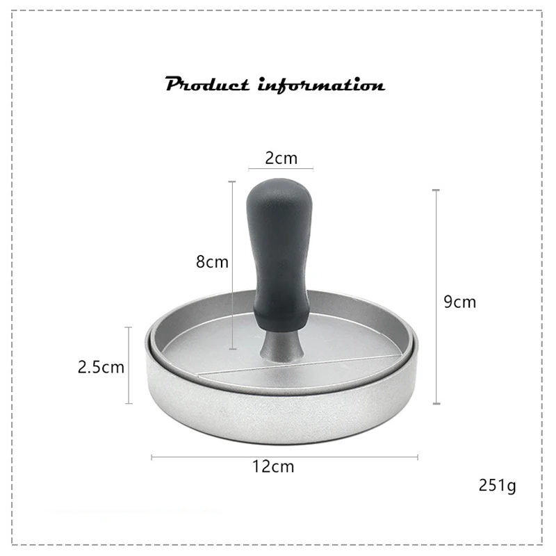 Высокое качество круглая форма гамбургер пресс алюминиевый сплав 11 см мясо