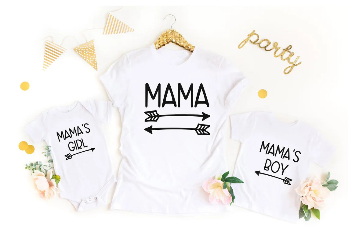 Conjunto a juego para madre e hijo, camisetas con imagen familiar, bonita camiseta para mam&aacute;, regalo para mam&aacute;s, env&iacute;o directo-0