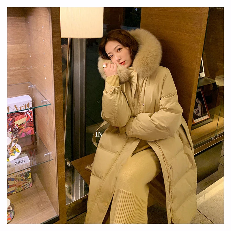 

Women's Winter Jackets Famale Clothing Warm Slim Coats With Fur Hooded Slim Thick Parkas Fashion Clothes