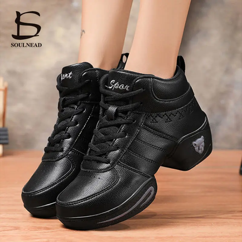 Dance Sneakers For Women Jazz Shoes Ladies Modern Dancing Shoes PU Outdoor Woman Girls Practice Sports Shoes Female Hip Hop Shoe
