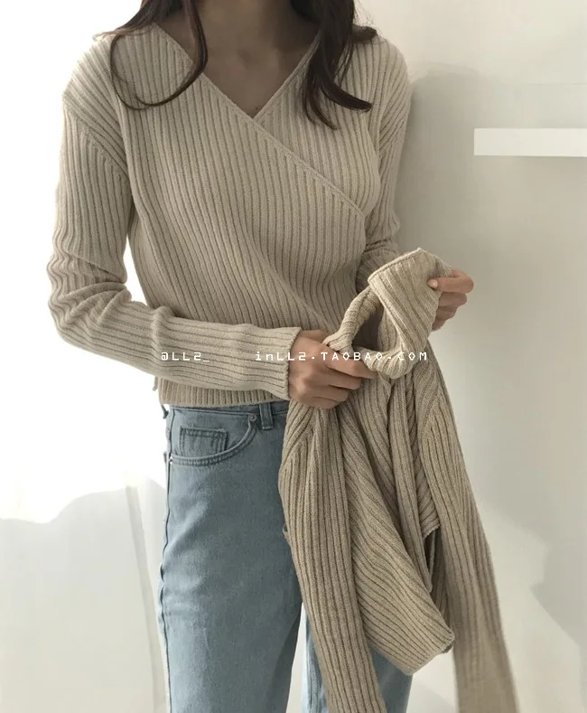 Новинка женский свитер Женский Зимний пуловер вязаный с длинным рукавом топы для