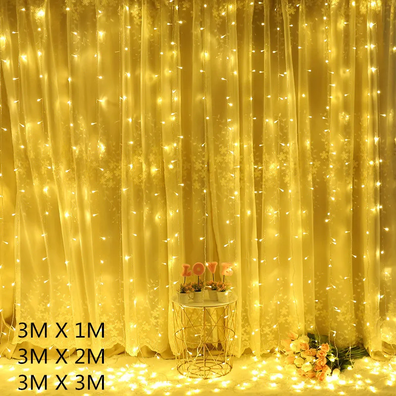 

Led Lights Christmas Decoration 3M LED Curtain Garland on The Window USB Power Fairy Lights Festoon with Remote New Year Garland