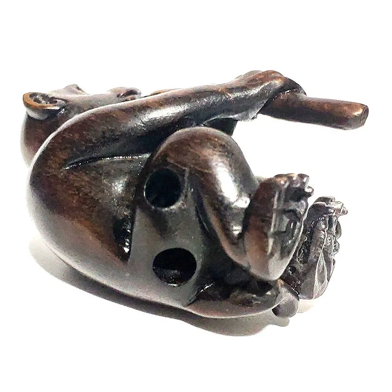 

Y6022 - Collectible 20 Years OLD 2" Hand Carved Ironwood Netsuke - Monkey