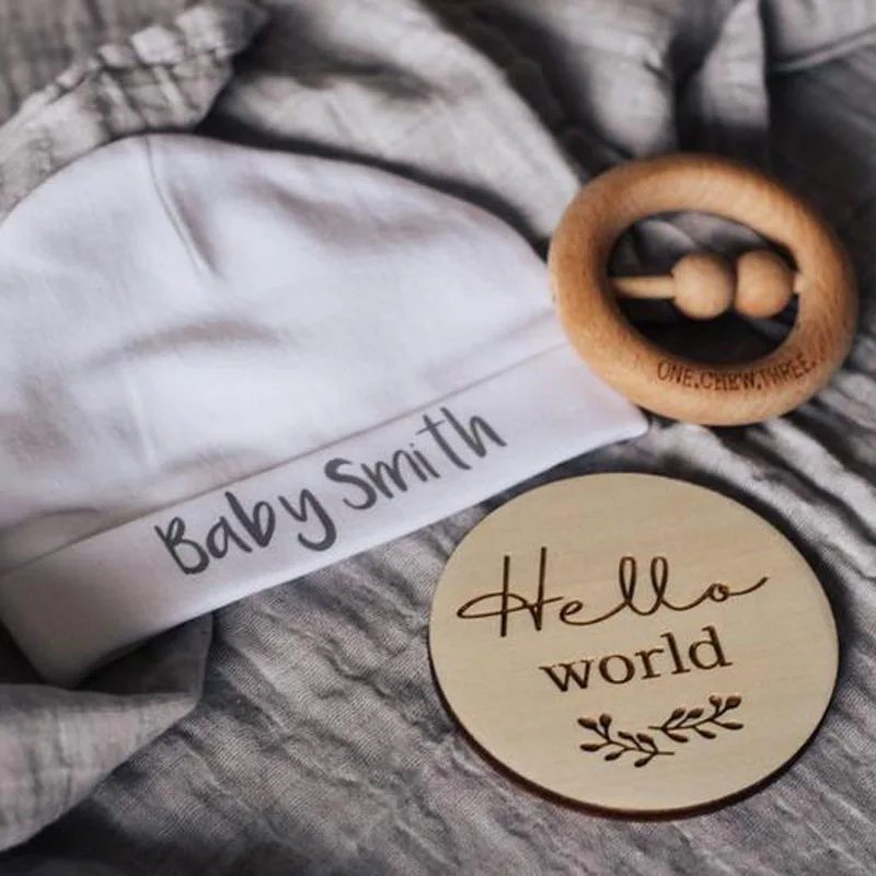 

Wooden Baby announcement, Newborn Photography Props, New Baby Gift, Baby Shower Gift , hello world