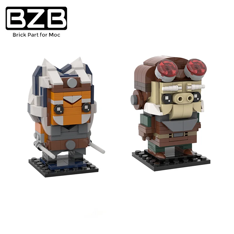 

BZB MOC Space War Brickheadz Small Door Building Blocks Samurai Movie Series Heroine Model Assembly Toy Children's Birthday Gift