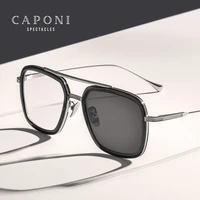 caponi mens glasses photochromic gray anti blue light computer glasses support prescription clear lens eyeglasses bsf6618