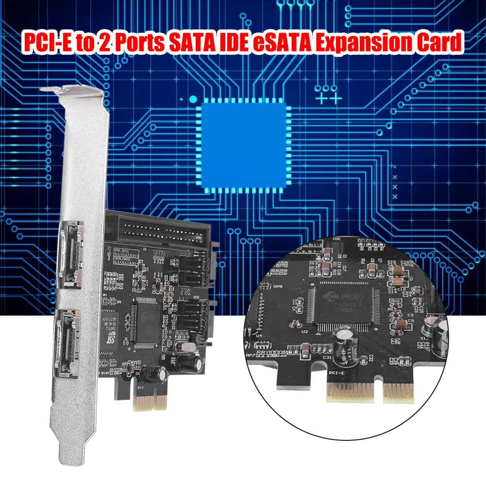 

PCI Express Expansion Card JMB363 PCI-E PCIe to 2 Ports SATA IDE eSATA Adapter Converter RAID Controller Cards