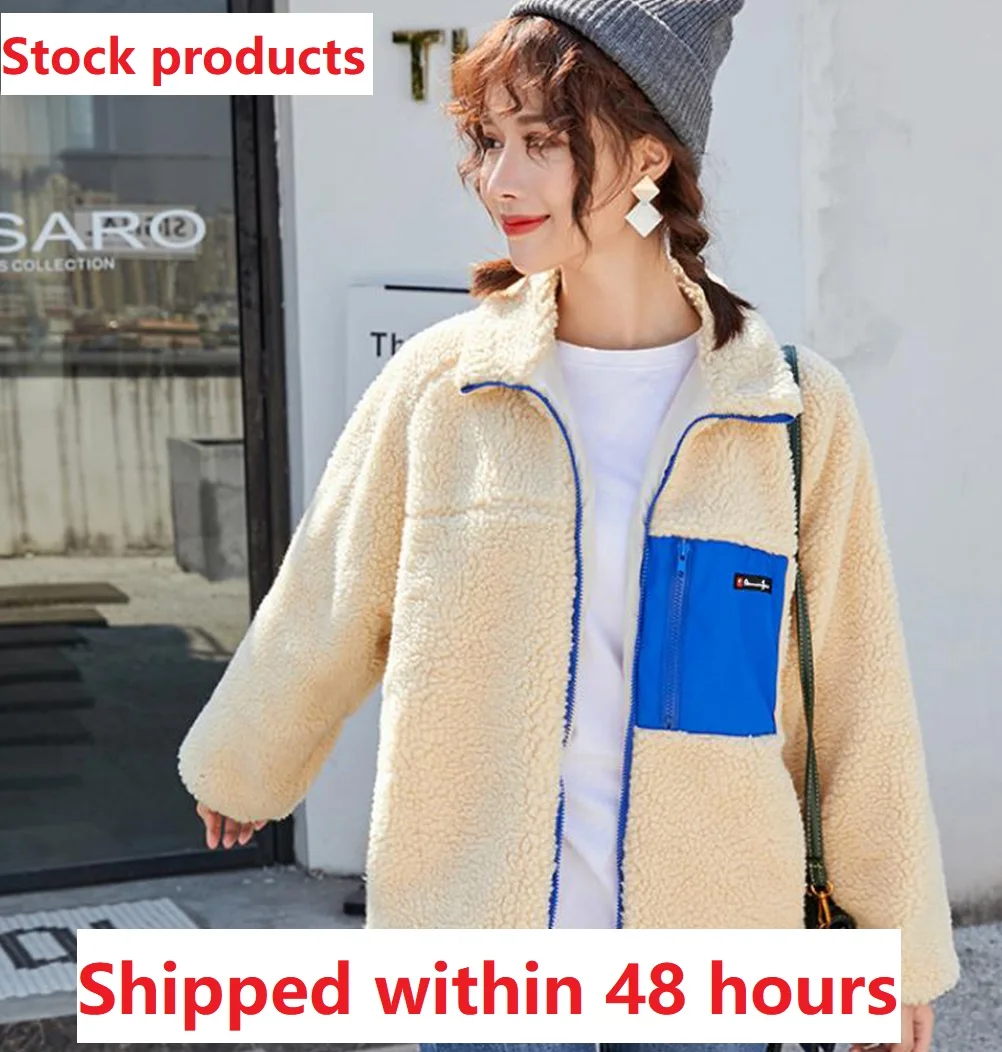 

2021 Winter Warm Jacket Women Kawaii Faux Fur Coat Female Zipper Fleece Fur coat Korean Oversize Women Plush Thicken Overcoat