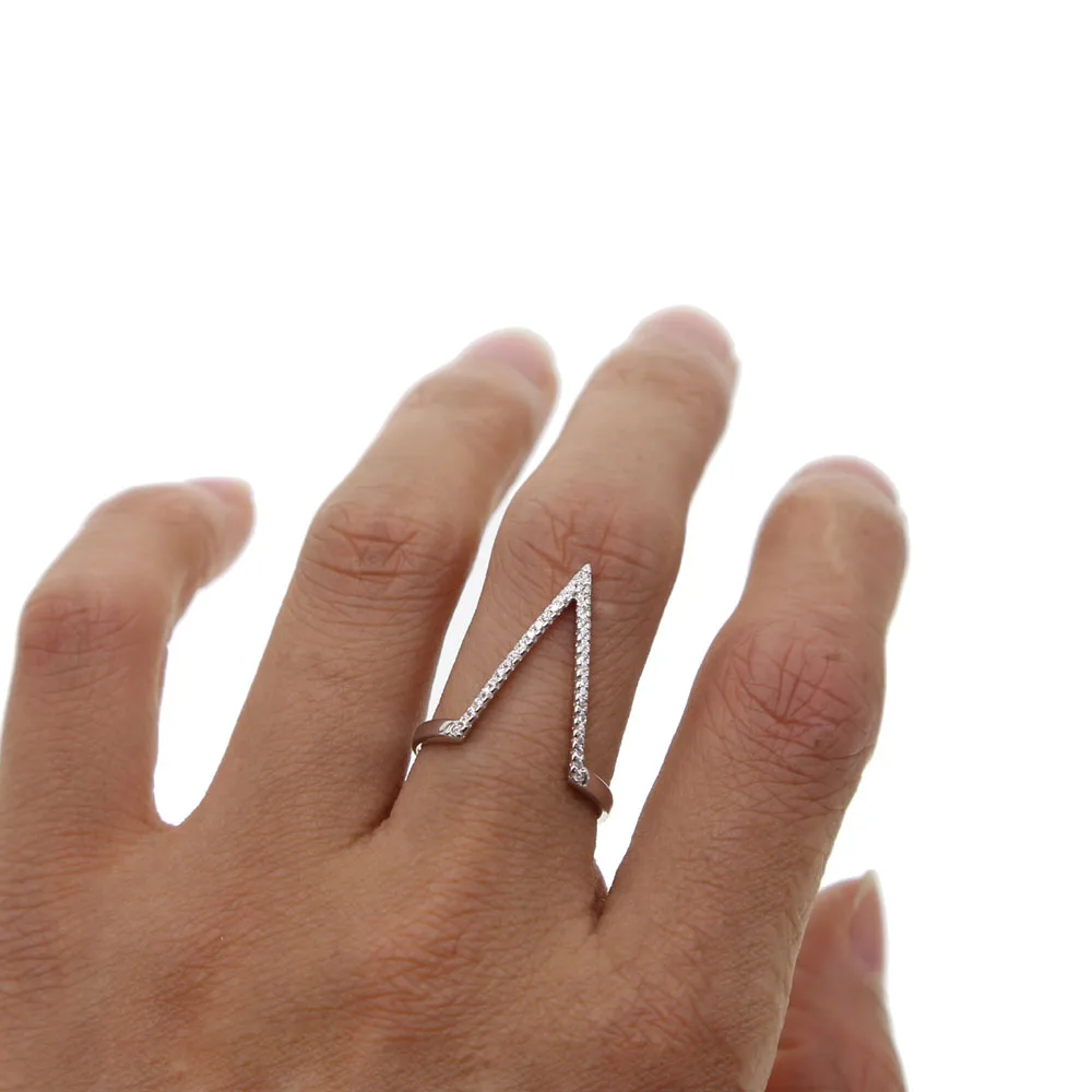 Новинка простое милое проволочное шеврон кольцо на кончик пальца панк v образный