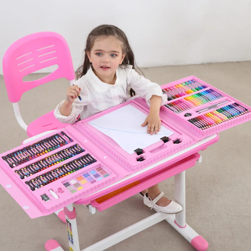 Kids Drawing Set Pencil Crayon Watercolor Pens With Board School Water Painting Supplies Educational Toys Children Gifts | Игрушки и