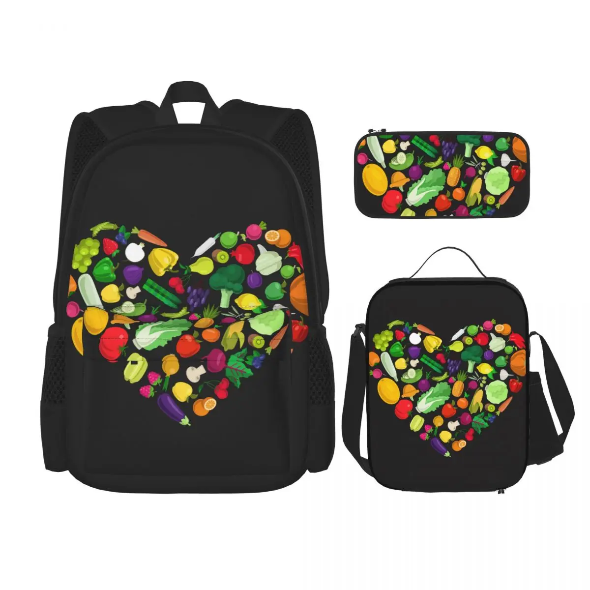 

3pcs/set Farming Food Collection Backpacks School Bags for Boys Girls Students Travel Bag Casual Mochila