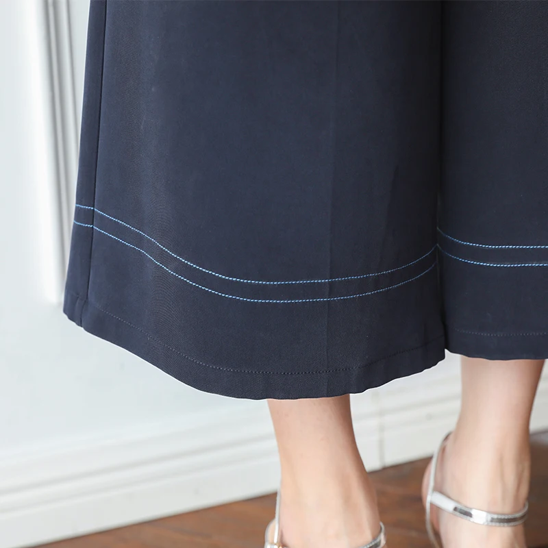 VOA 100% тяжелые шелковые комбинезоны с завышенной талией туника летний женский