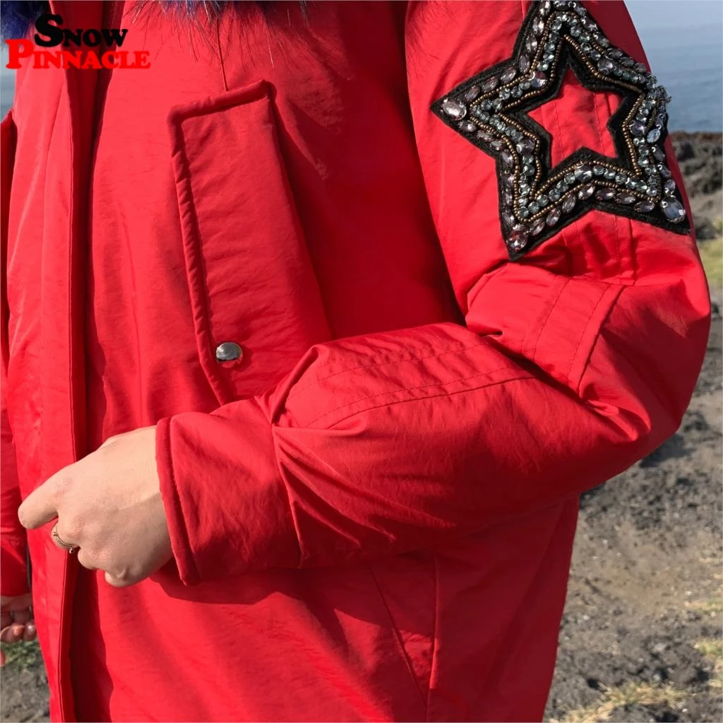 Зимняя женская парка, куртка, стильная, толстая, теплая, зимняя, большой меховой воротник, с капюшоном, средней длины, зимняя парка, верхняя одежда, куртки
