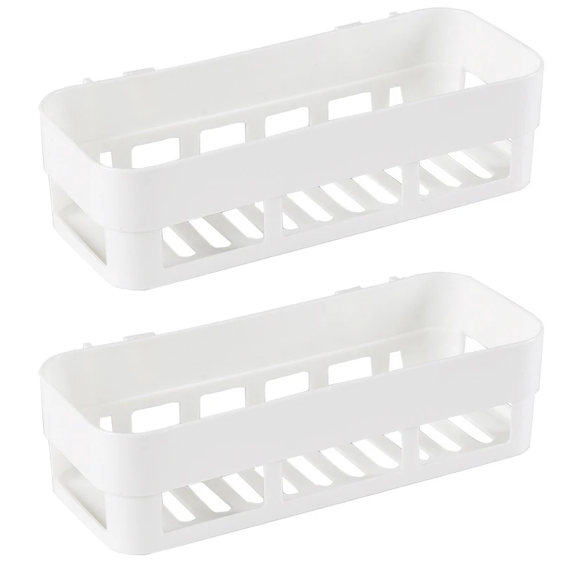 

Shower Caddy Corner, Plastic Suction Bathroom Shelf over Toilet No Drilling Adhesive Bathroom Storage Pack of 2