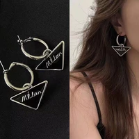 coconal korea style hip hop trend for women girl teen cool triangle earring oval drop earring geometric trend retro jewelry gift