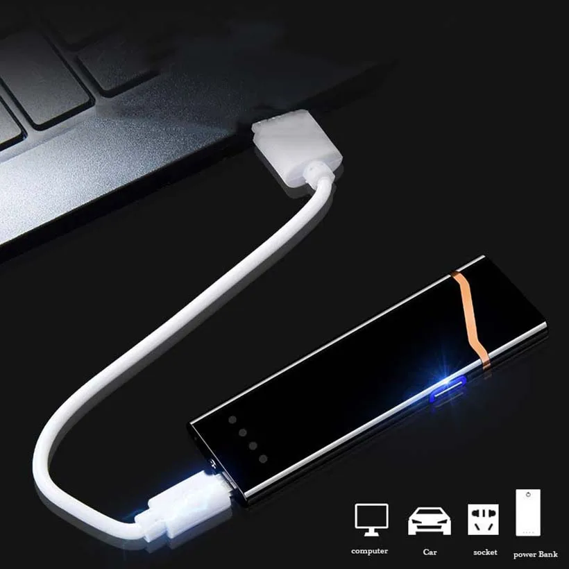 Интеллектуальная двухсторонняя зажигалка USB для сигар ветрозащитная