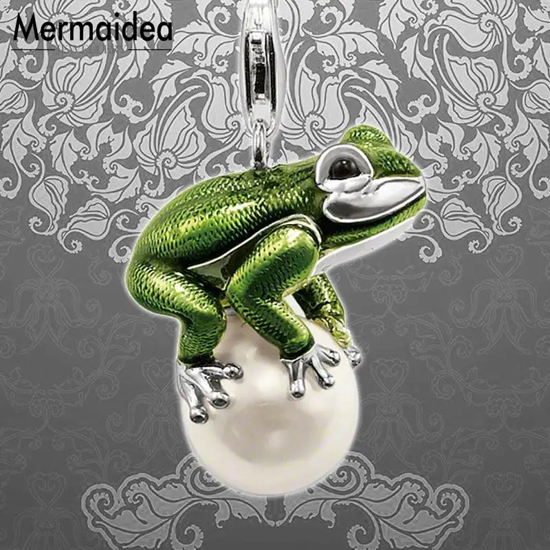 Прелестная жемчужная подвеска в виде лягушки Модная бижутерия с посеребренным